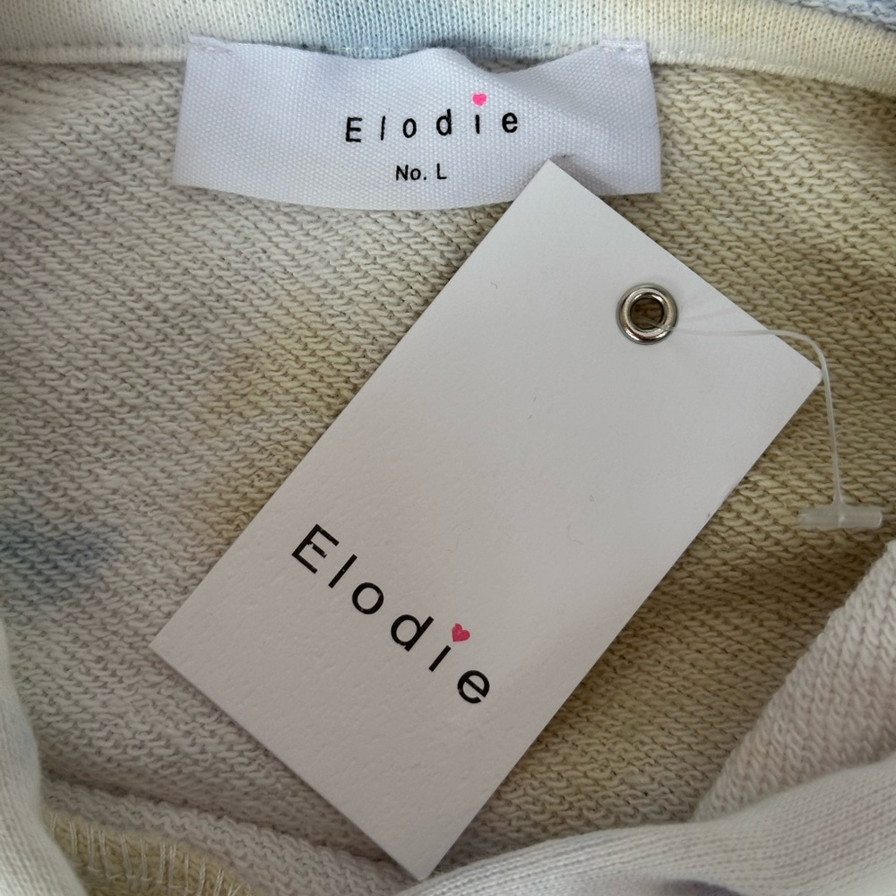 NEW Elodie Tie-Dye Short Sleeve Cropped Hoodie size Large - Picture 6 of 10